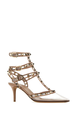 VALENTINO GARAVANI Elegant PVC and Leather Rockstud Pumps - 6.5 cm Heel Height