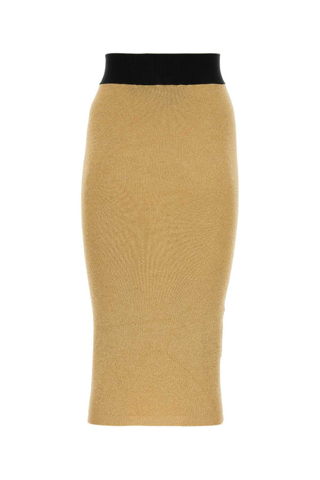 PRADA Gold Blend Viscose Stretch Mini Skirt