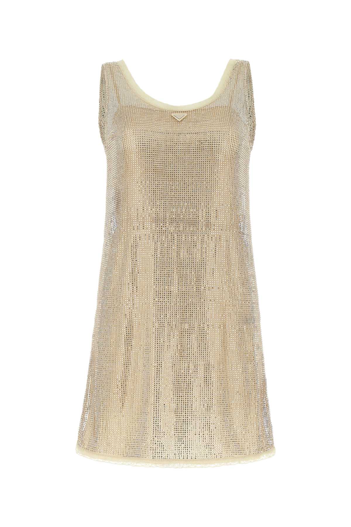 PRADA Embellished Mesh Mini Dress