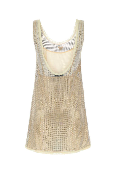 PRADA Embellished Mesh Mini Dress