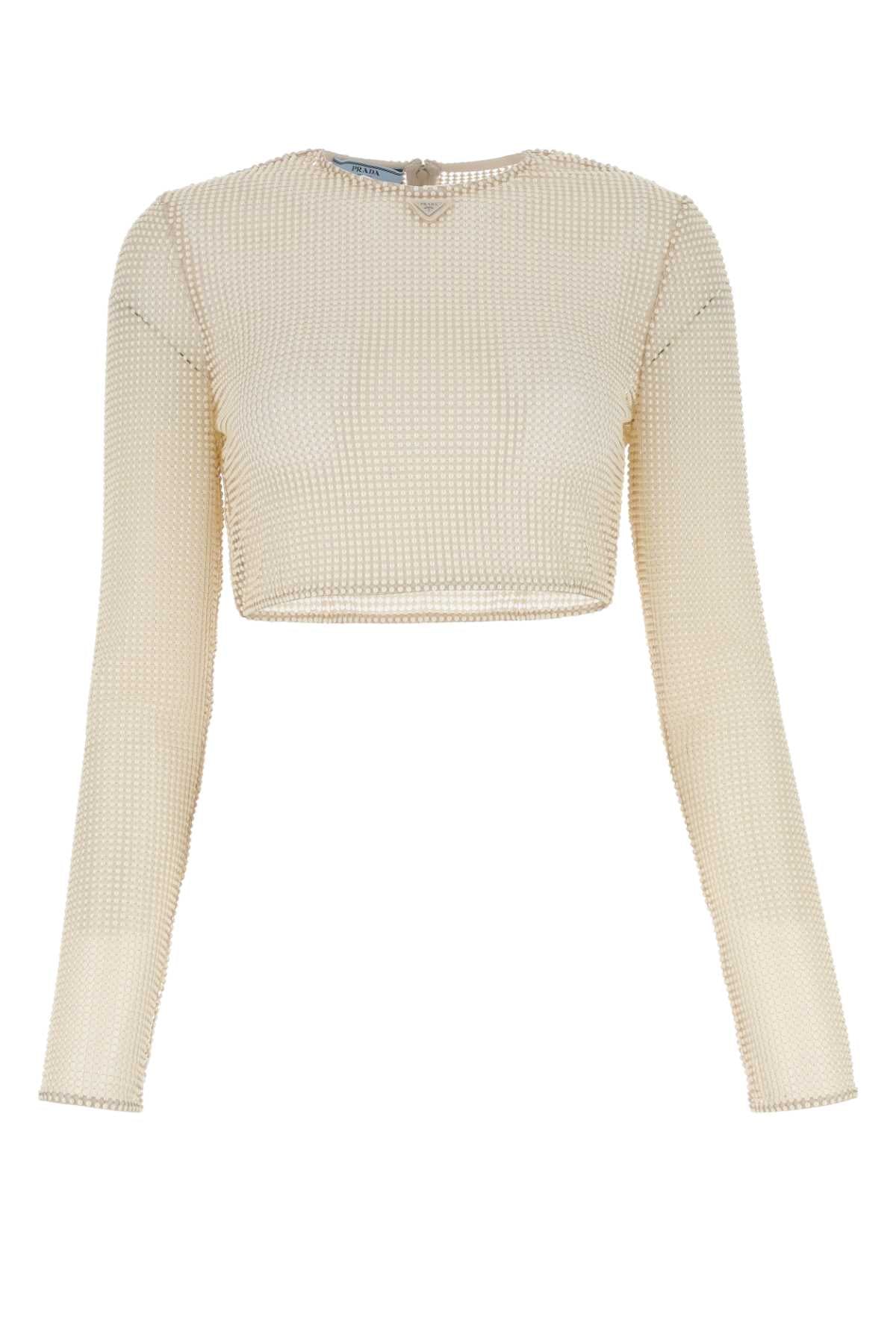 PRADA Beige Sand Beads Top for Women