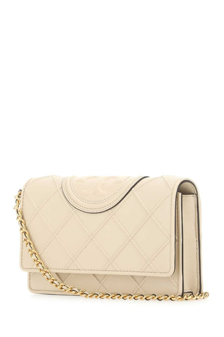 TORY BURCH Ivory Leather Mini Clutch