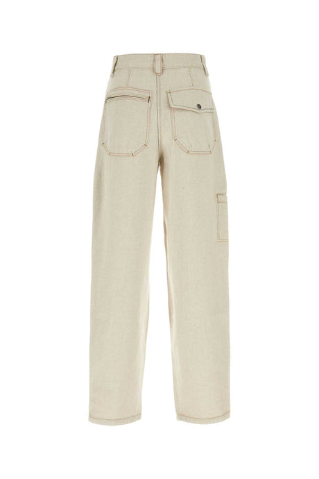 ISABEL MARANT Beige Cotton Blend Relaxed Pants