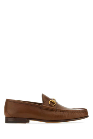 GUCCI Classic Brown Leather Loafers