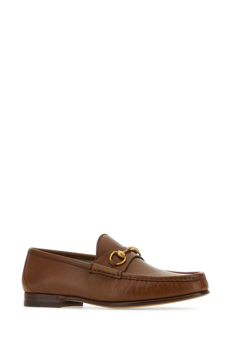 GUCCI Classic Brown Leather Loafers