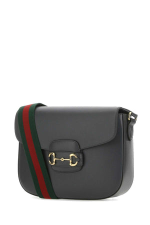 GUCCI Mini Leather Shoulder Handbag - Dark Grey