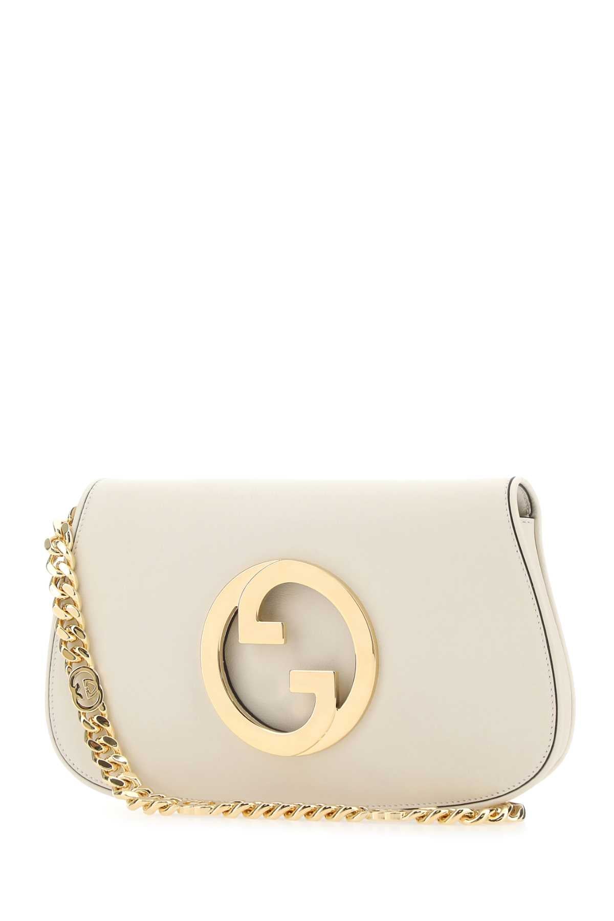 GUCCI Mini White Leather Shoulder Handbag