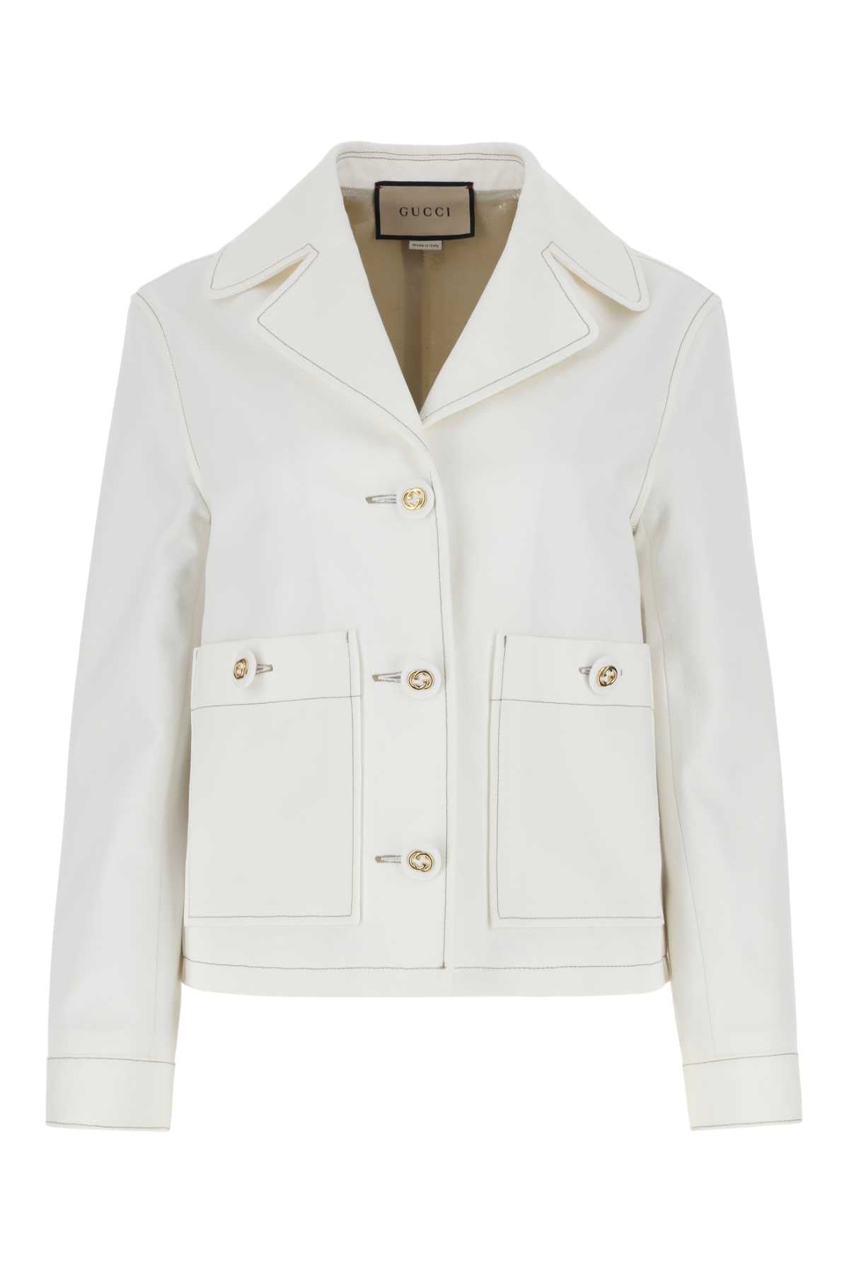 GUCCI Chic White Cotton Blazer for Women