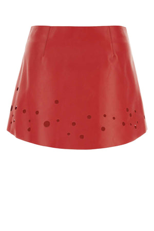 DURAZZI Chic Red Leather Mini Skirt