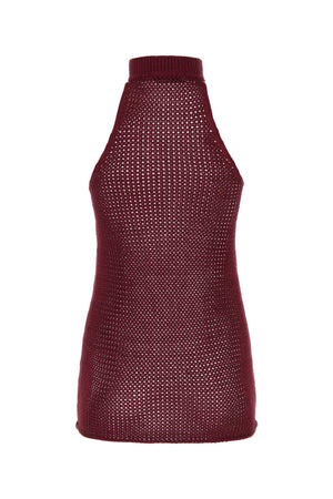 DURAZZI Burgundy Crochet Mini Top