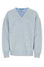 RAF SIMONS Oversized Light Blue Knit Sweater for Men