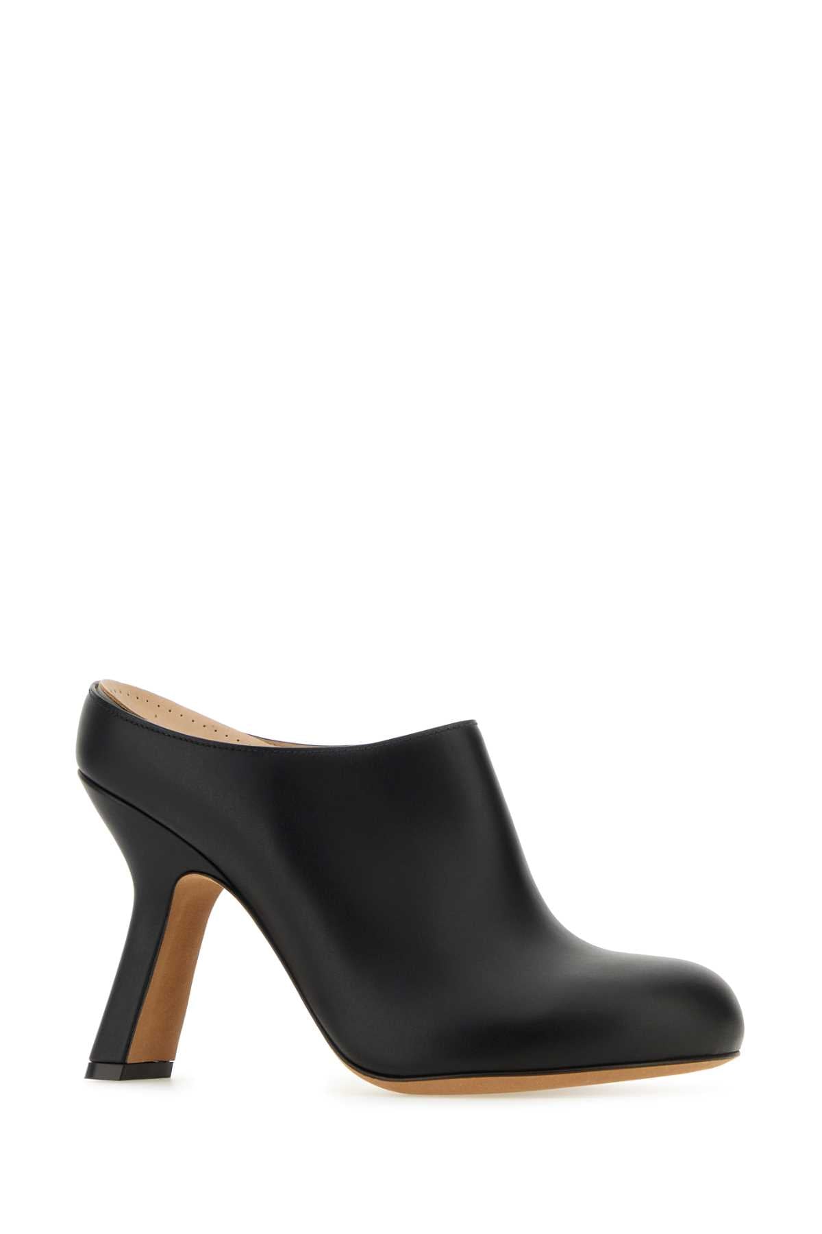 LOEWE Sleek Black Leather Terra Flat 9.5 cm Heels