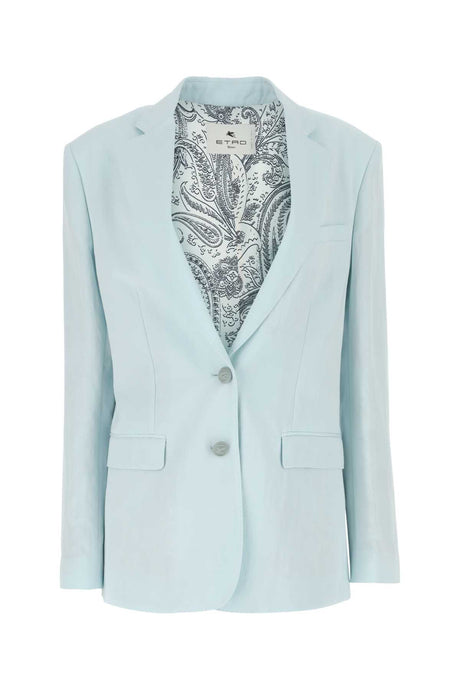 ETRO Light Blue Lyocell Blend Blazer