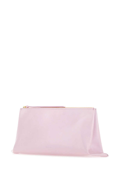 JIL SANDER Pastel Pink Medium Leather Clutch - 43x23x10 cm