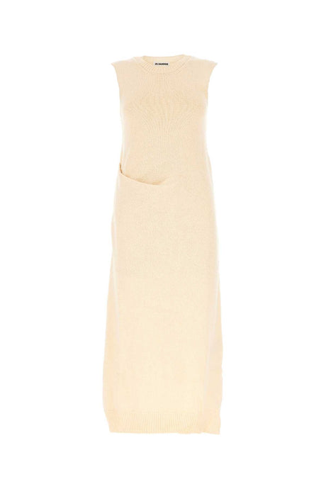 JIL SANDER Ivory Japanese Cotton Midi Dress