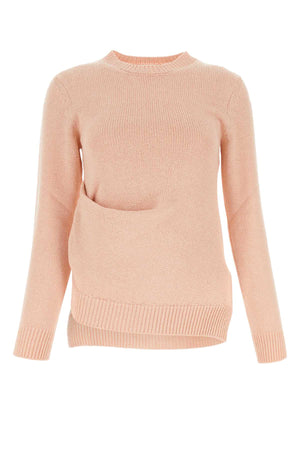 JIL SANDER Light Pink Cotton Blend Mini Sweater for Women