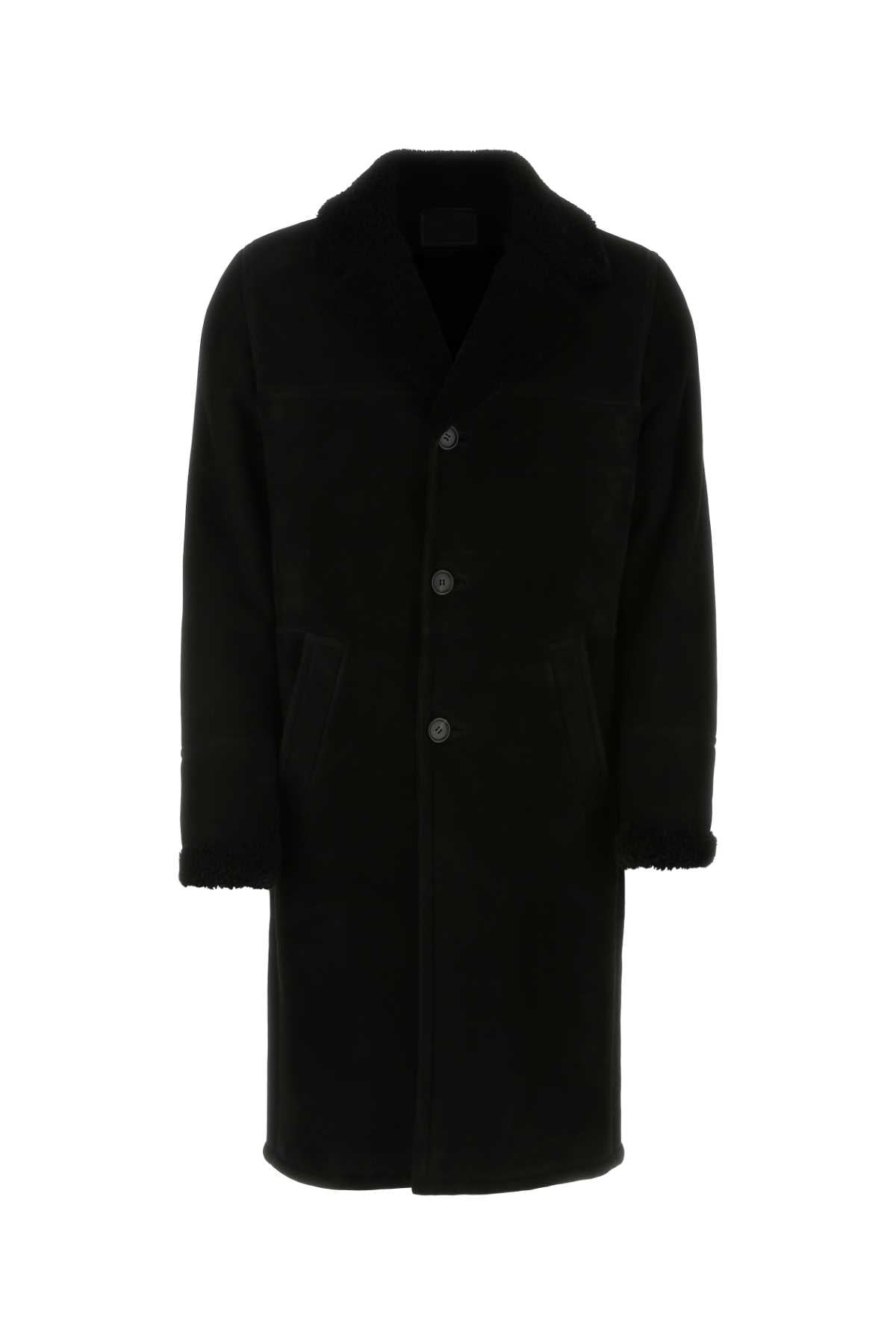 PRADA Men's Shearling Jacket - Classic Black Style