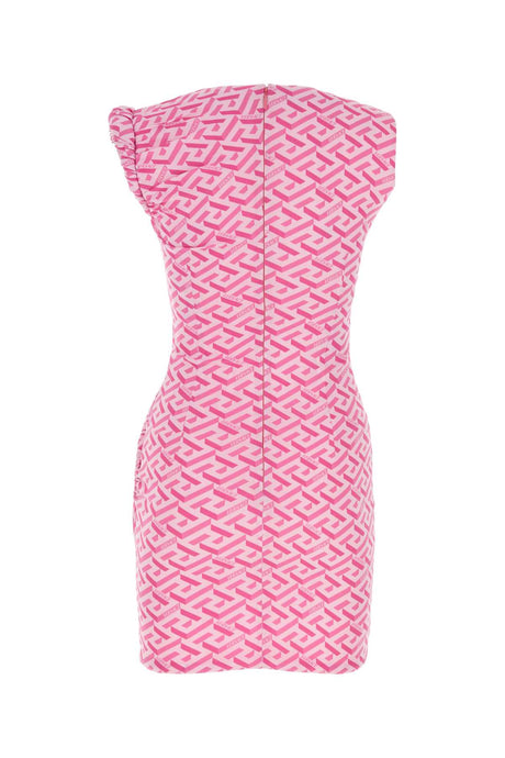 VERSACE Chic Printed Stretch Crepe Mini Dress