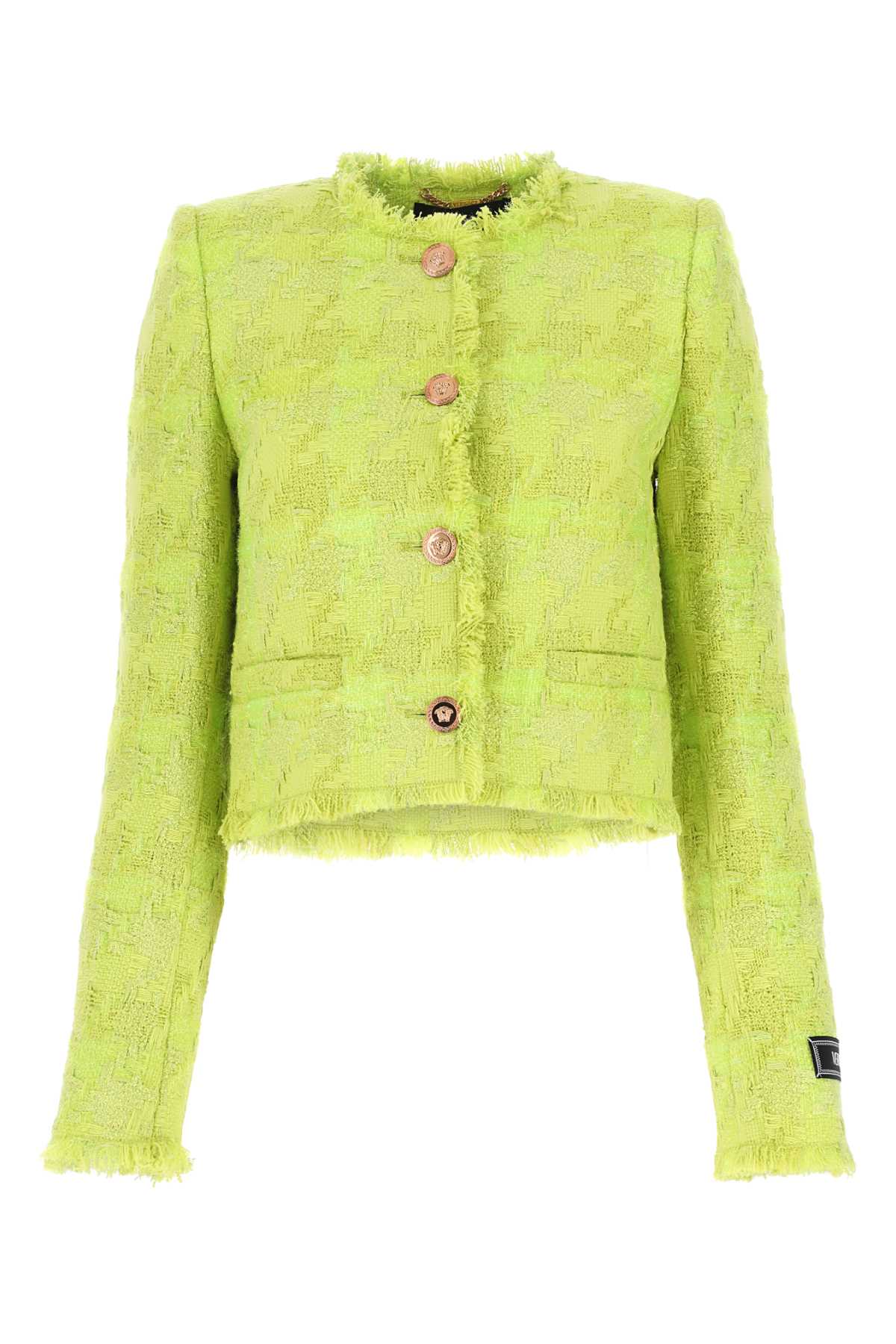 VERSACE Acid Green Bouclé Blazer