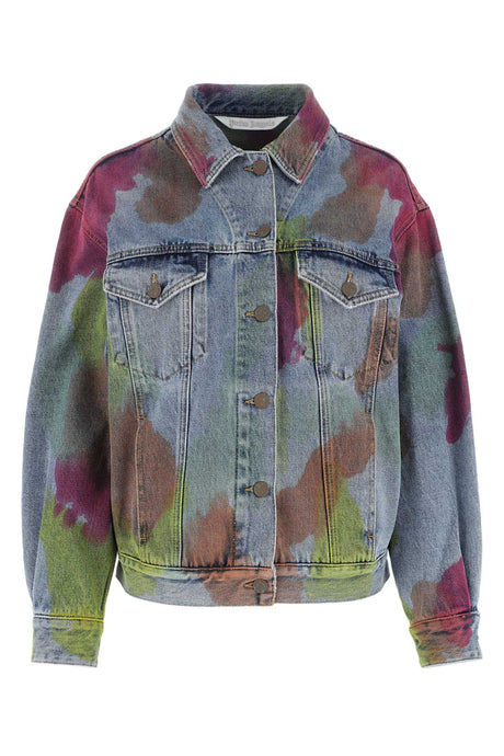 PALM ANGELS Oversized Multicolor Denim Jacket for Women