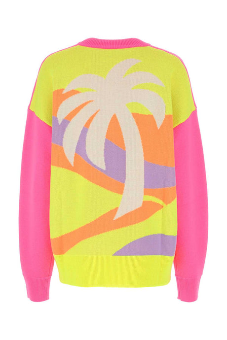 PALM ANGELS Oversized Multicolor Wool Sweater