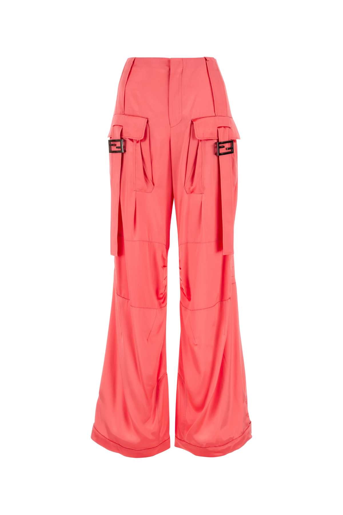 FENDI Satin Cargo Pants in Fluo Pink