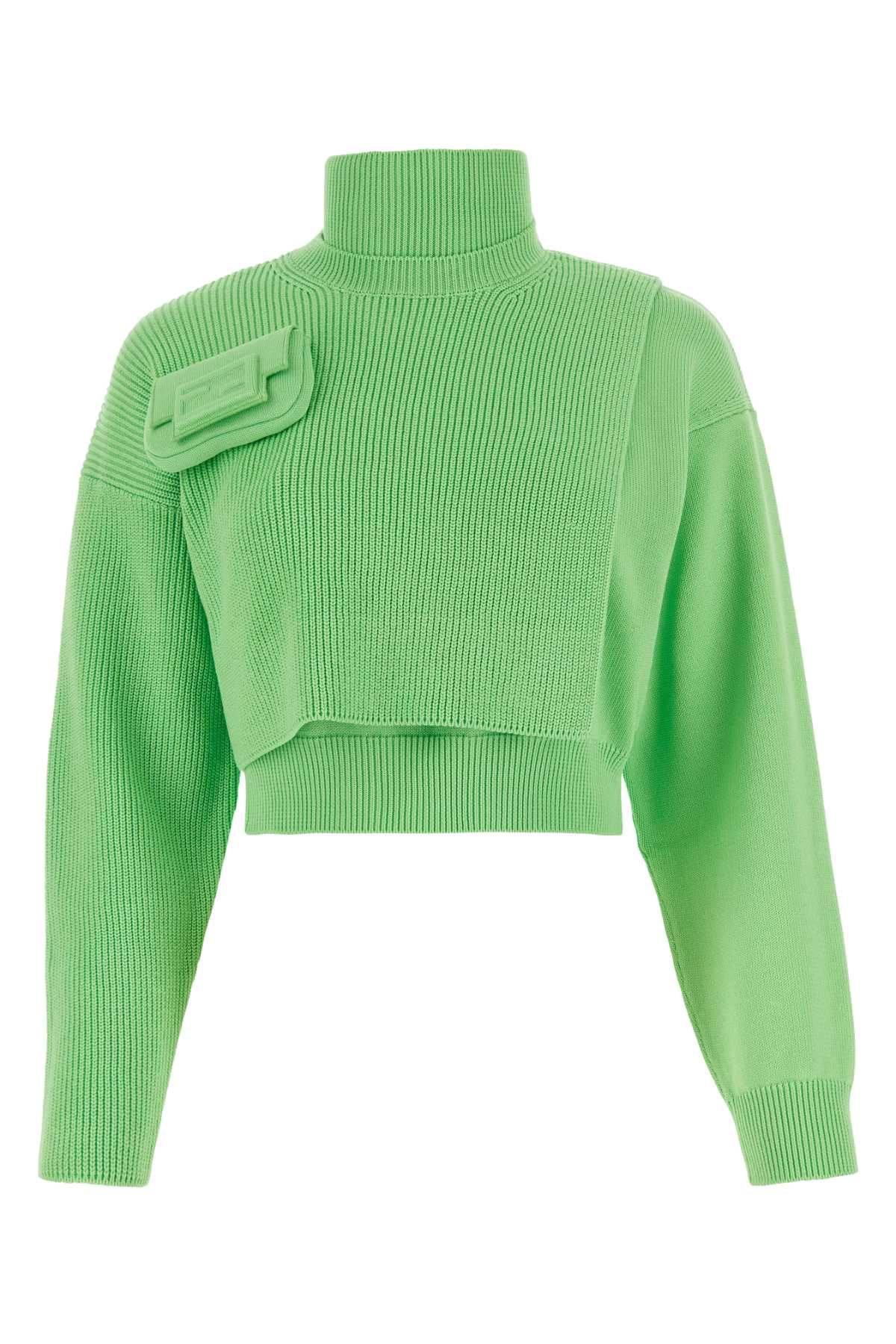 FENDI Light Green Stretch Cotton Sweater for Women