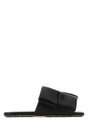 BOTTEGA VENETA Men's Black Leather Flat Patch Slippers