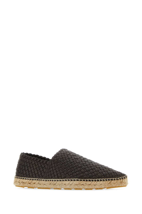 BOTTEGA VENETA Dark Brown Nappa Leather Espadrilles for Men