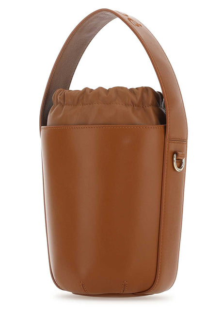 CHLOE Mini Caramel Leather Bucket Handbag