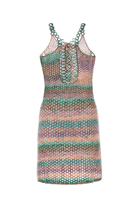 CHLOE Vibrant Multicolor Crochet Mini Dress