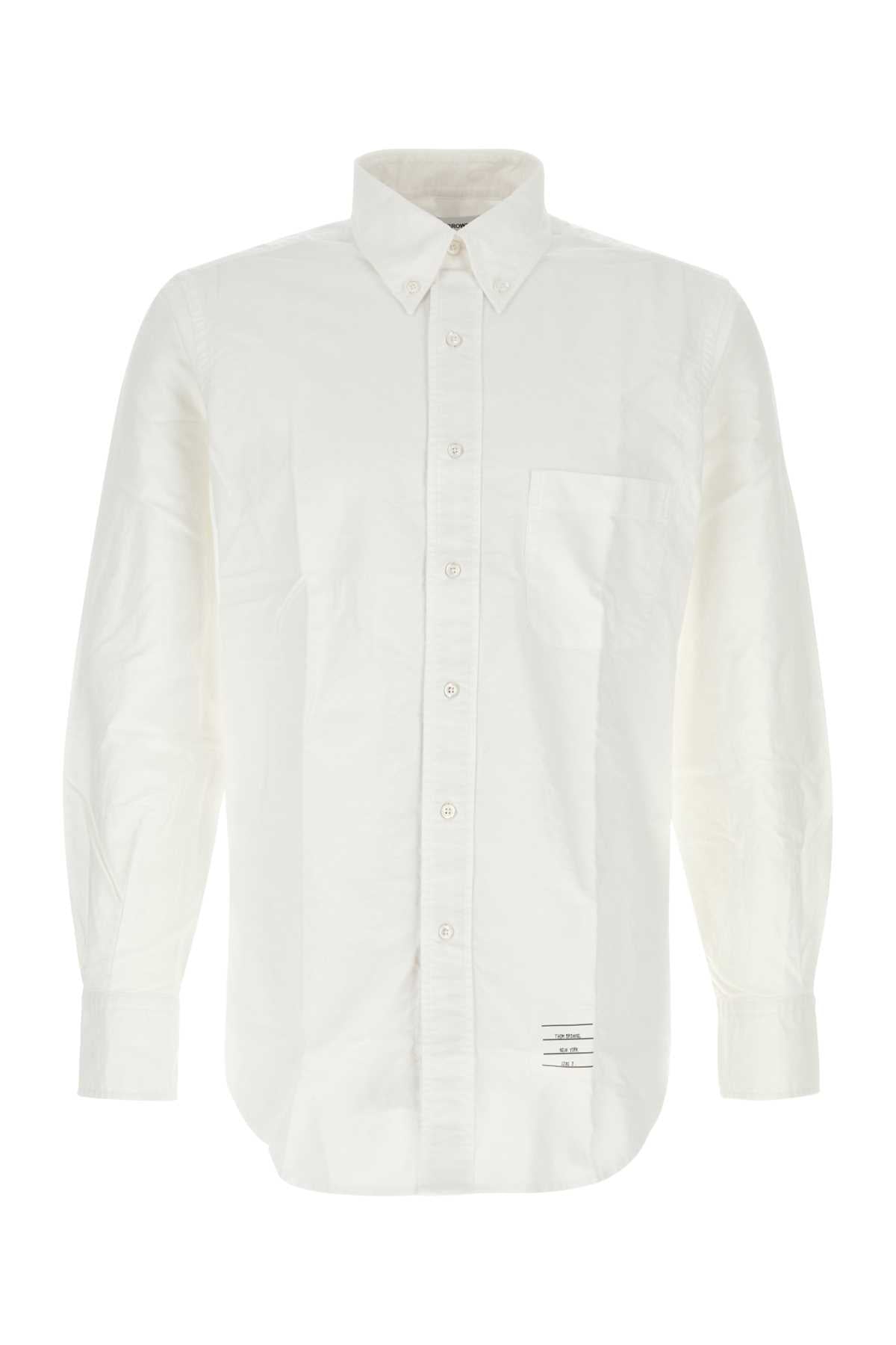 THOM BROWNE Classic White Oxford Shirt for Men