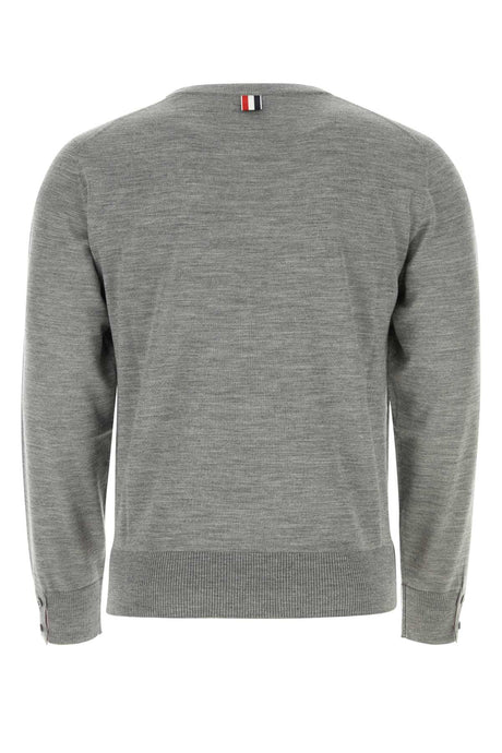 THOM BROWNE Classic Wool Sweater for Men - Stylish Melange Design