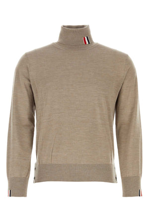 THOM BROWNE Dove Grey Wool Blend Sweater for Men