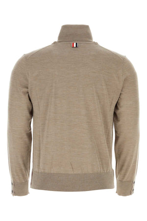 THOM BROWNE Dove Grey Wool Blend Sweater for Men