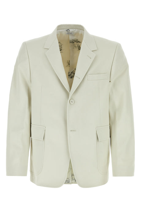 THOM BROWNE Chalk Cotton Blazer for Men - 2024 Fashion Essential