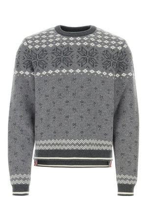 THOM BROWNE Embroidered Wool Sweater for Men