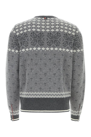 THOM BROWNE Embroidered Wool Sweater for Men