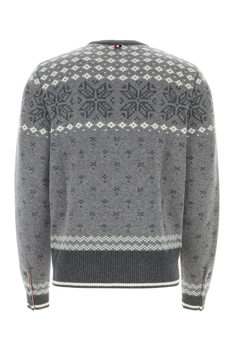 THOM BROWNE Embroidered Wool Sweater for Men