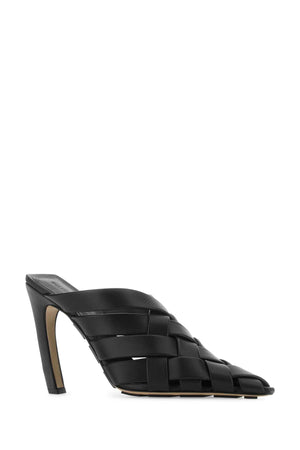 BOTTEGA VENETA Elegant Black Nappa Leather Alfie Flat with 10 cm Heel