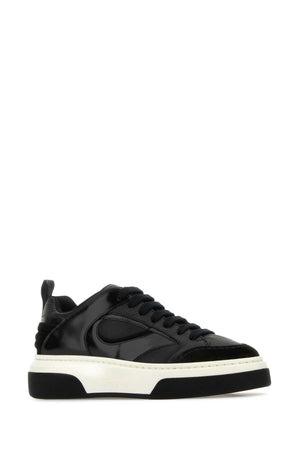 SALVATORE FERRAGAMO Black Leather Mix Sneakers for Men