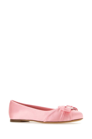 SALVATORE FERRAGAMO Chic Pink Satin Ballerina Flats for Women