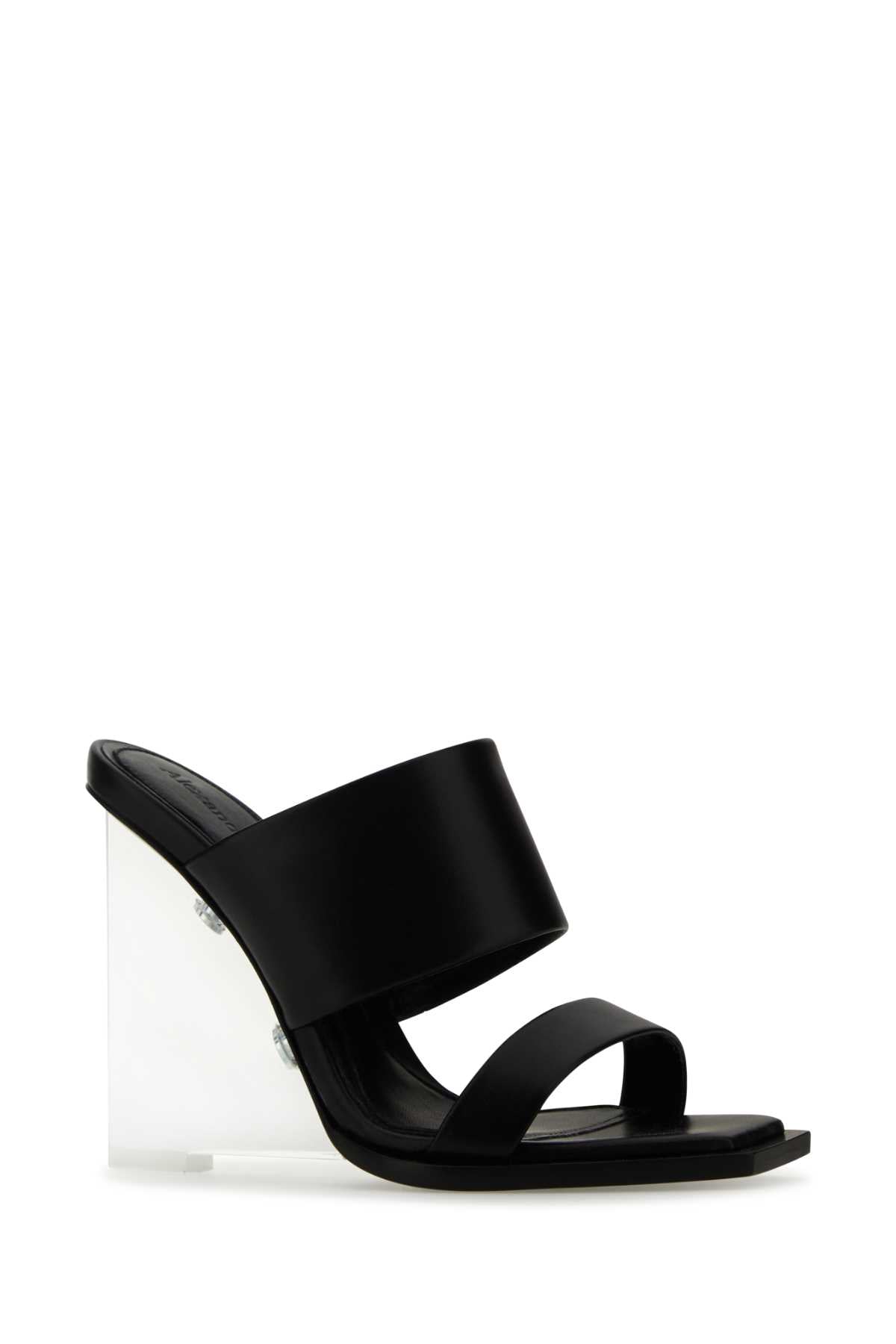 ALEXANDER MCQUEEN Elevate Your Style with Black Leather Shard Flats (Height: 11.5 cm)