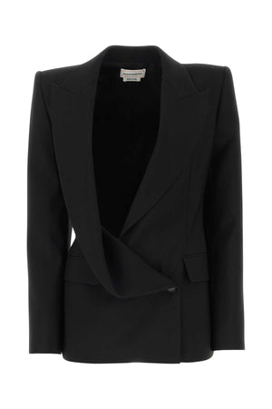 ALEXANDER MCQUEEN Elegant Black Wool Blazer for Women