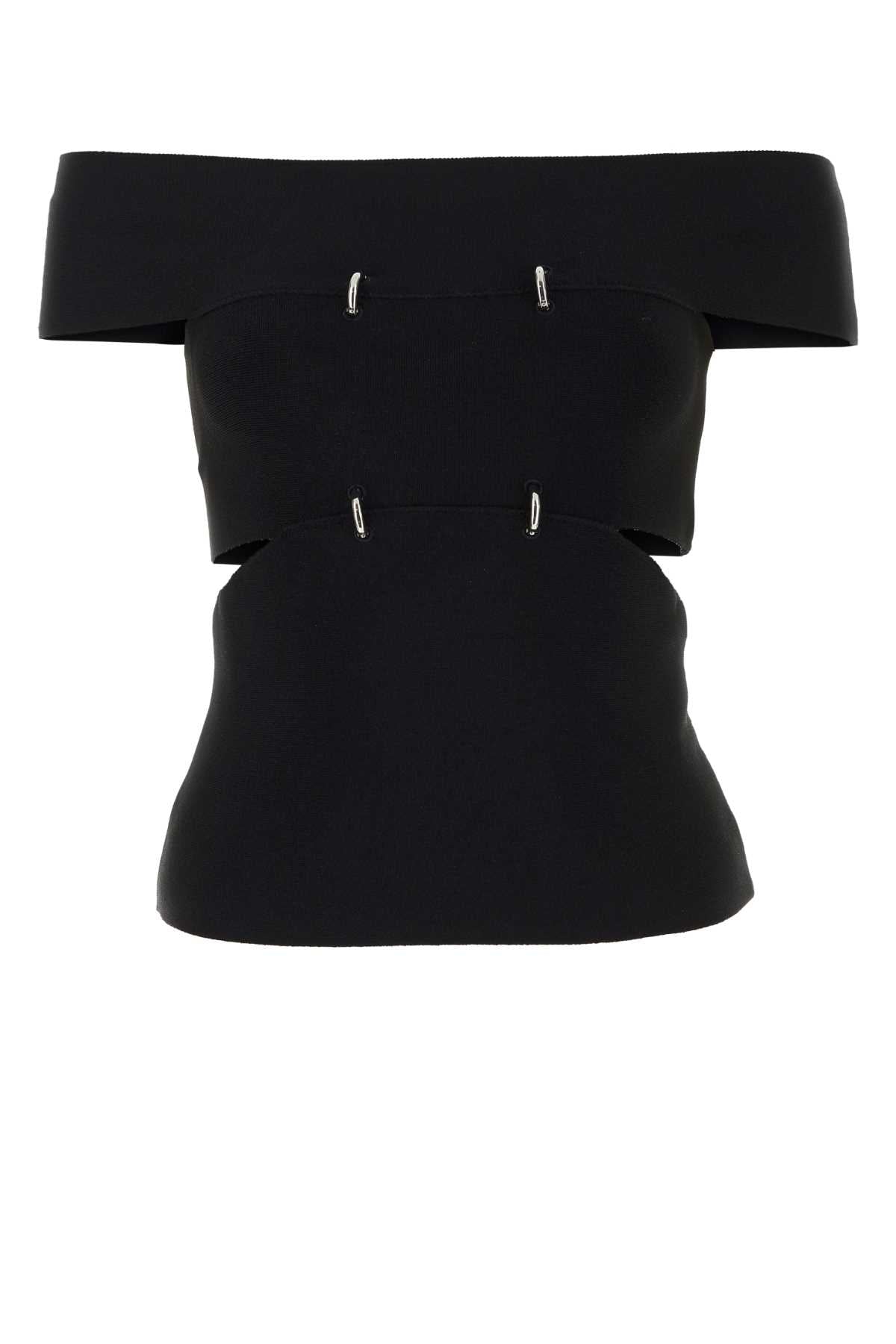 ALEXANDER MCQUEEN Black Stretch Top for Women