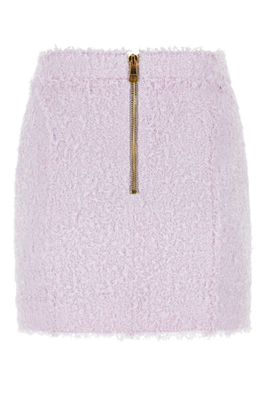 BALMAIN Chic Lilac Boucl&eacute; Mini Skirt