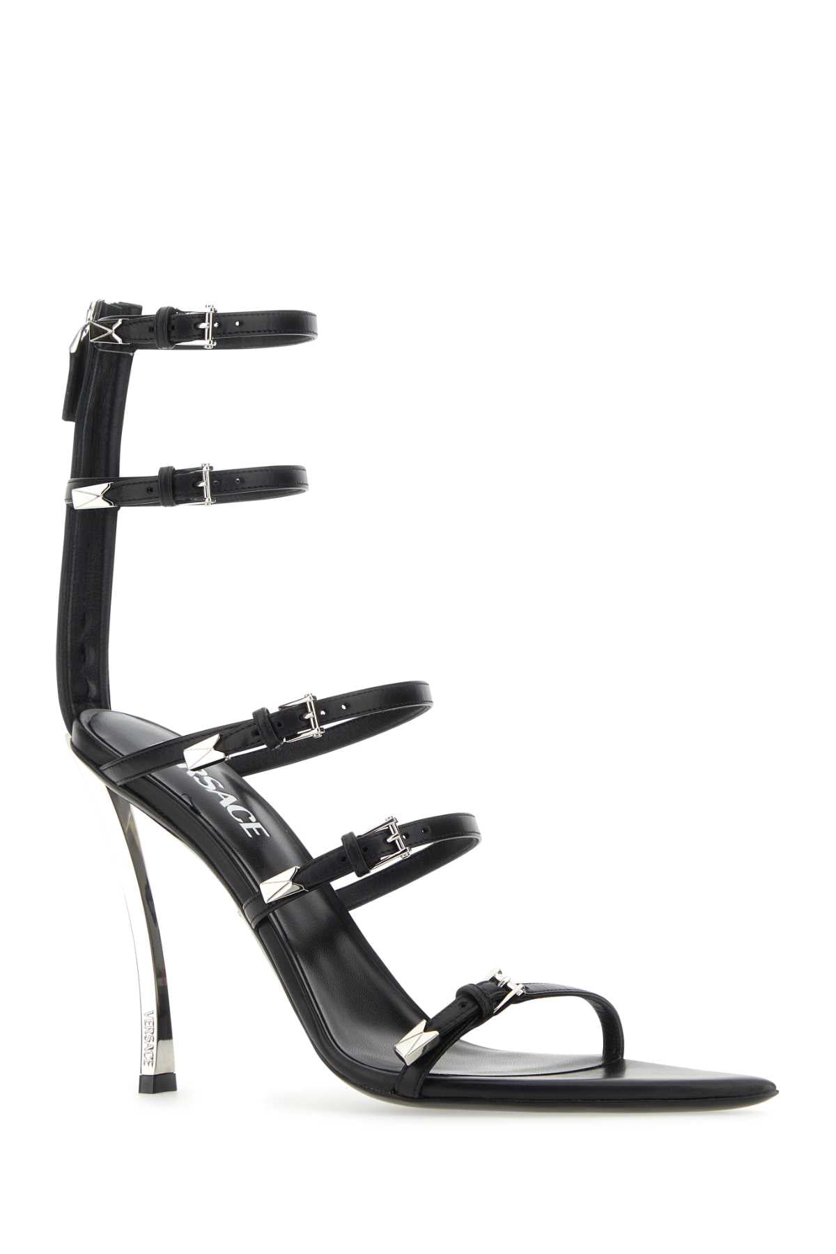 VERSACE Elegant Leather Sandals with High Heel (11.5 cm)