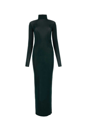 SAINT LAURENT Elegant Long Dress for Women - Bottle Green