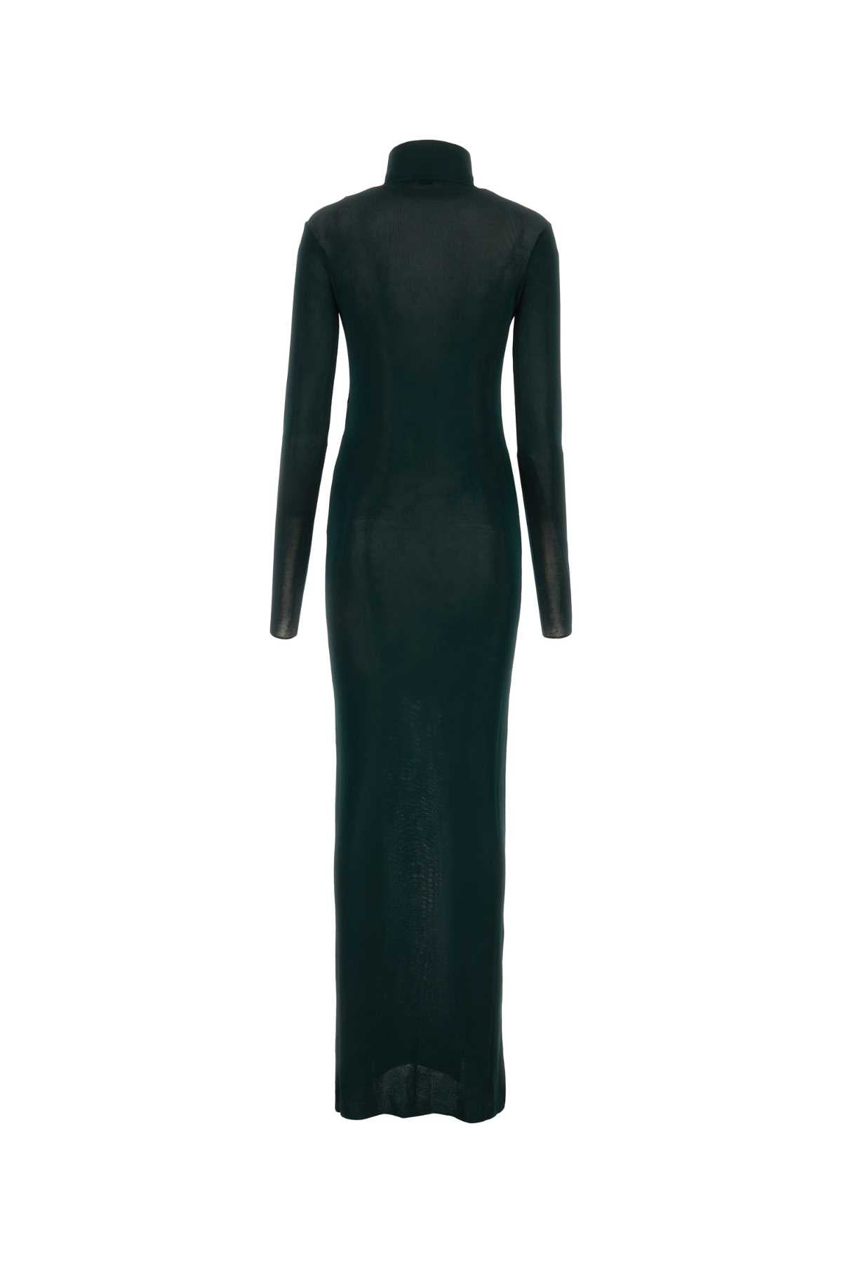 SAINT LAURENT Elegant Long Dress for Women - Bottle Green