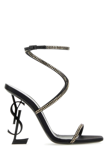 SAINT LAURENT Embellished Satin Opyum 110 Mini Sandals